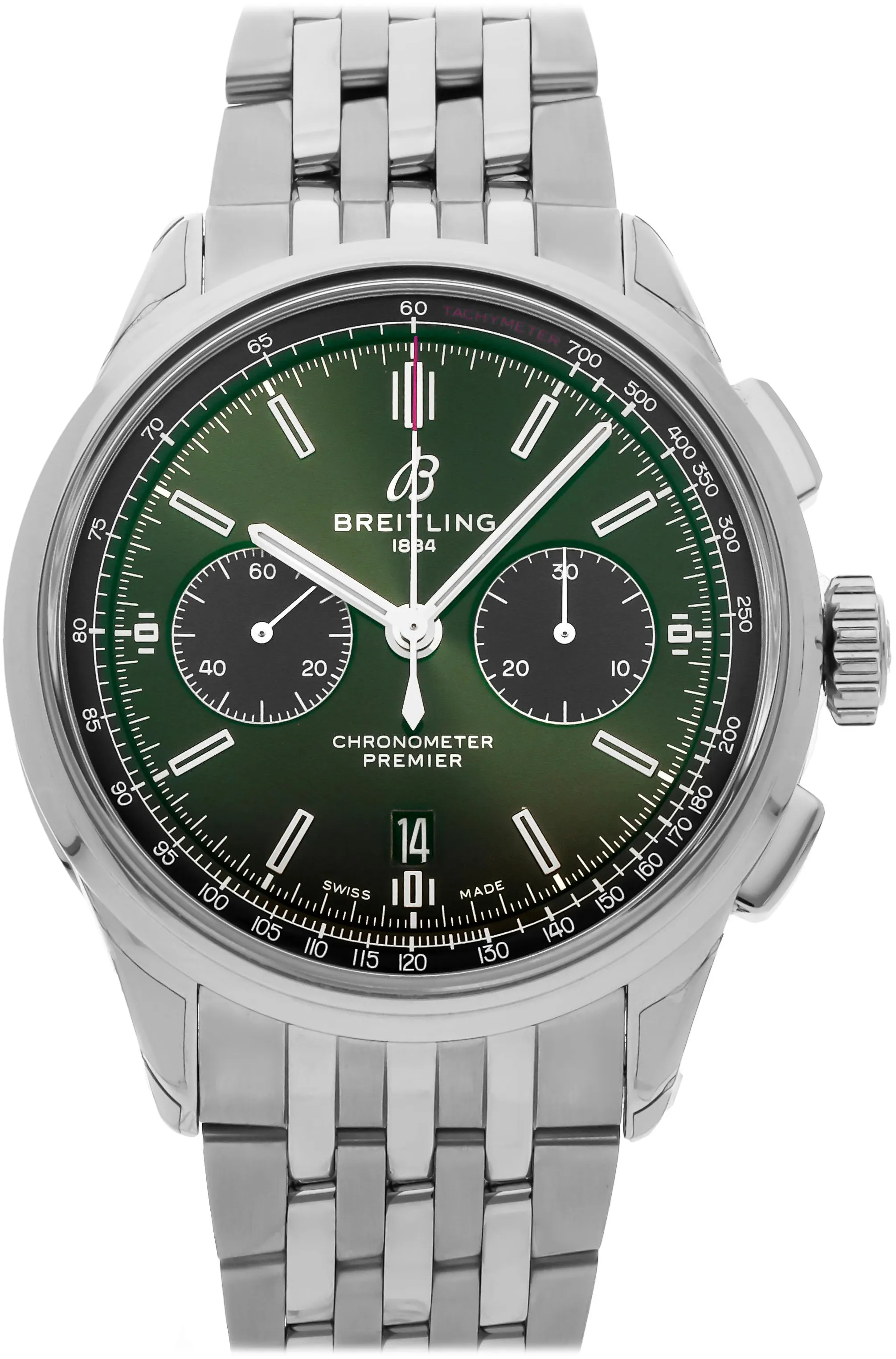 Breitling Premier AB0118221L1A1 42mm Stainless steel Green