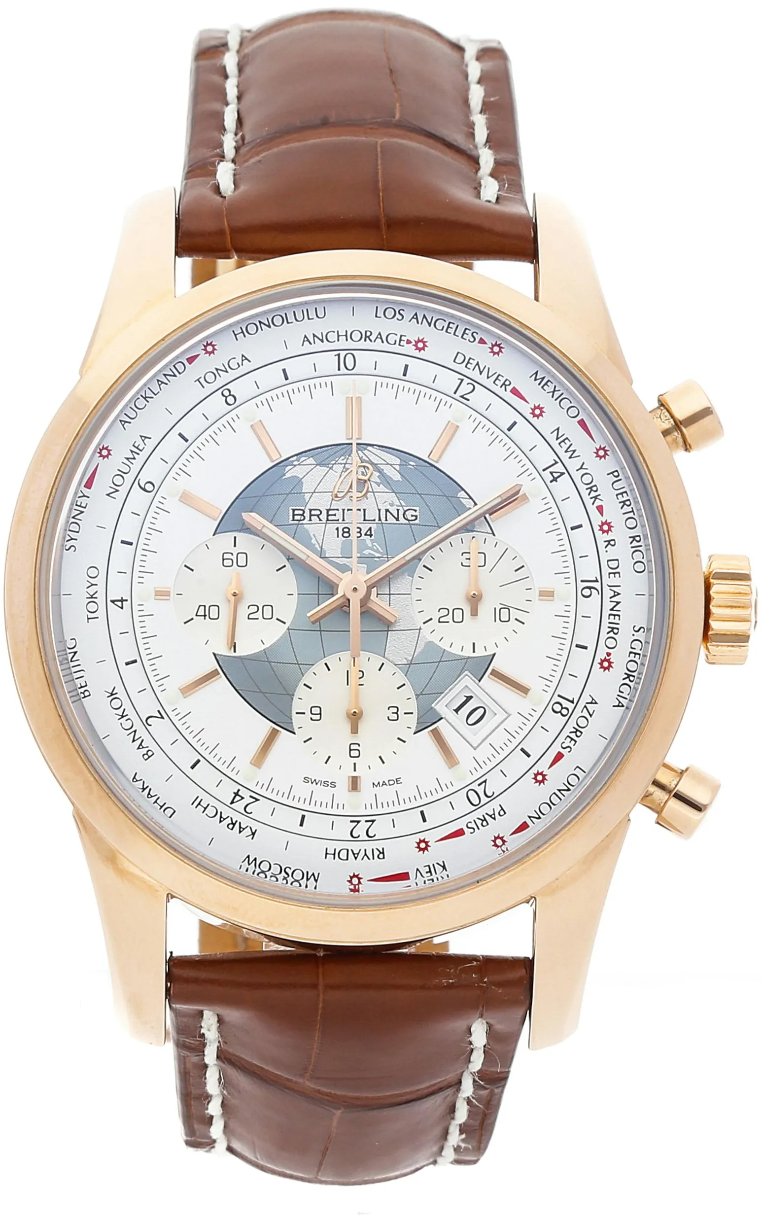 Breitling Transocean RB0510U0/A733 46mm Rose gold White
