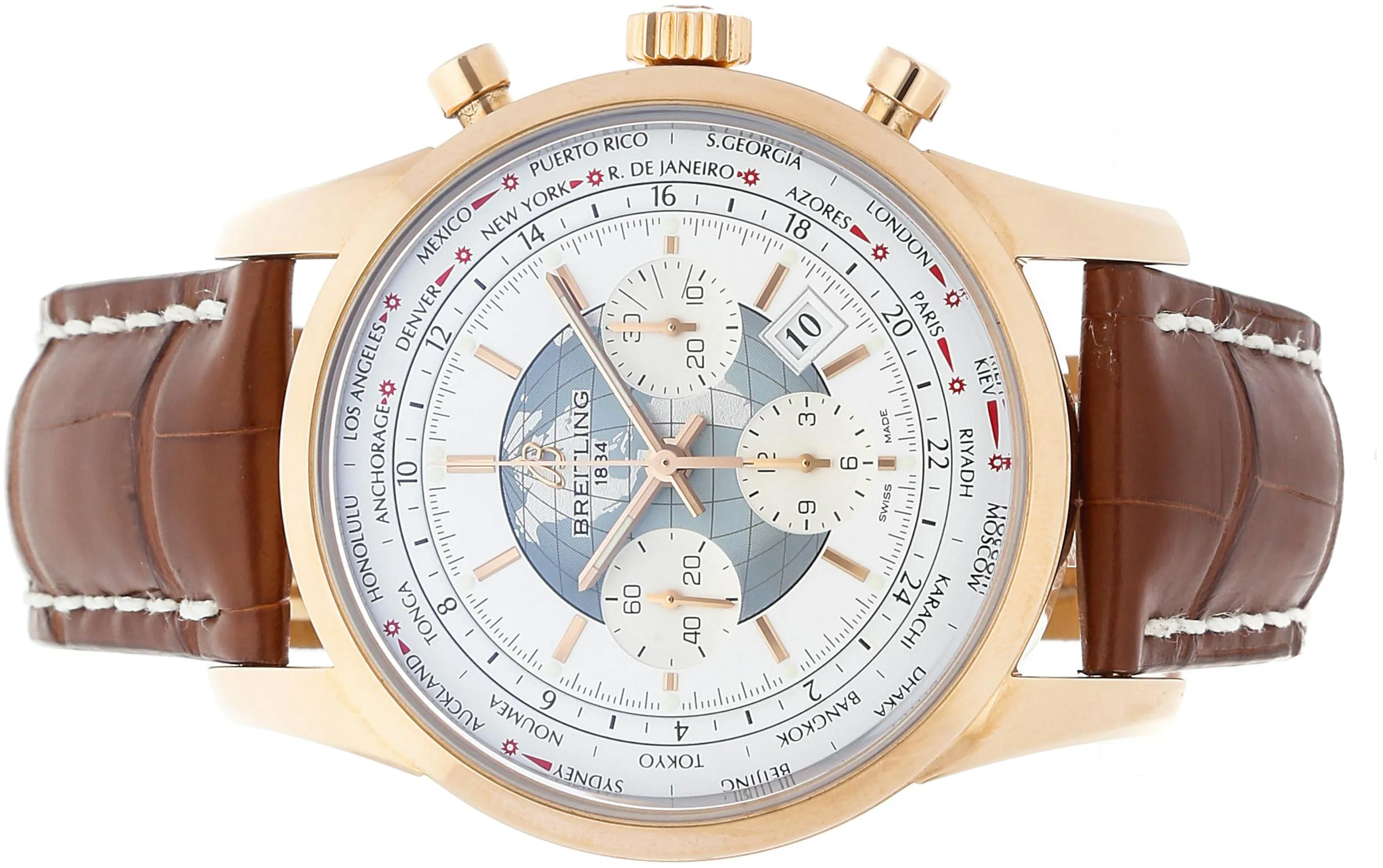 Breitling Transocean RB0510U0/A733 46mm Rose gold White 1