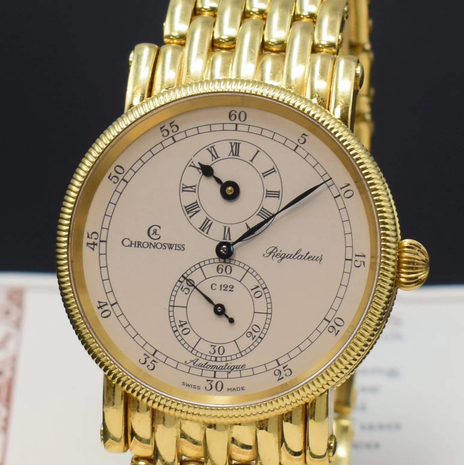 Chronoswiss Régulateur CH 1221 38mm Yellow gold Silver 1