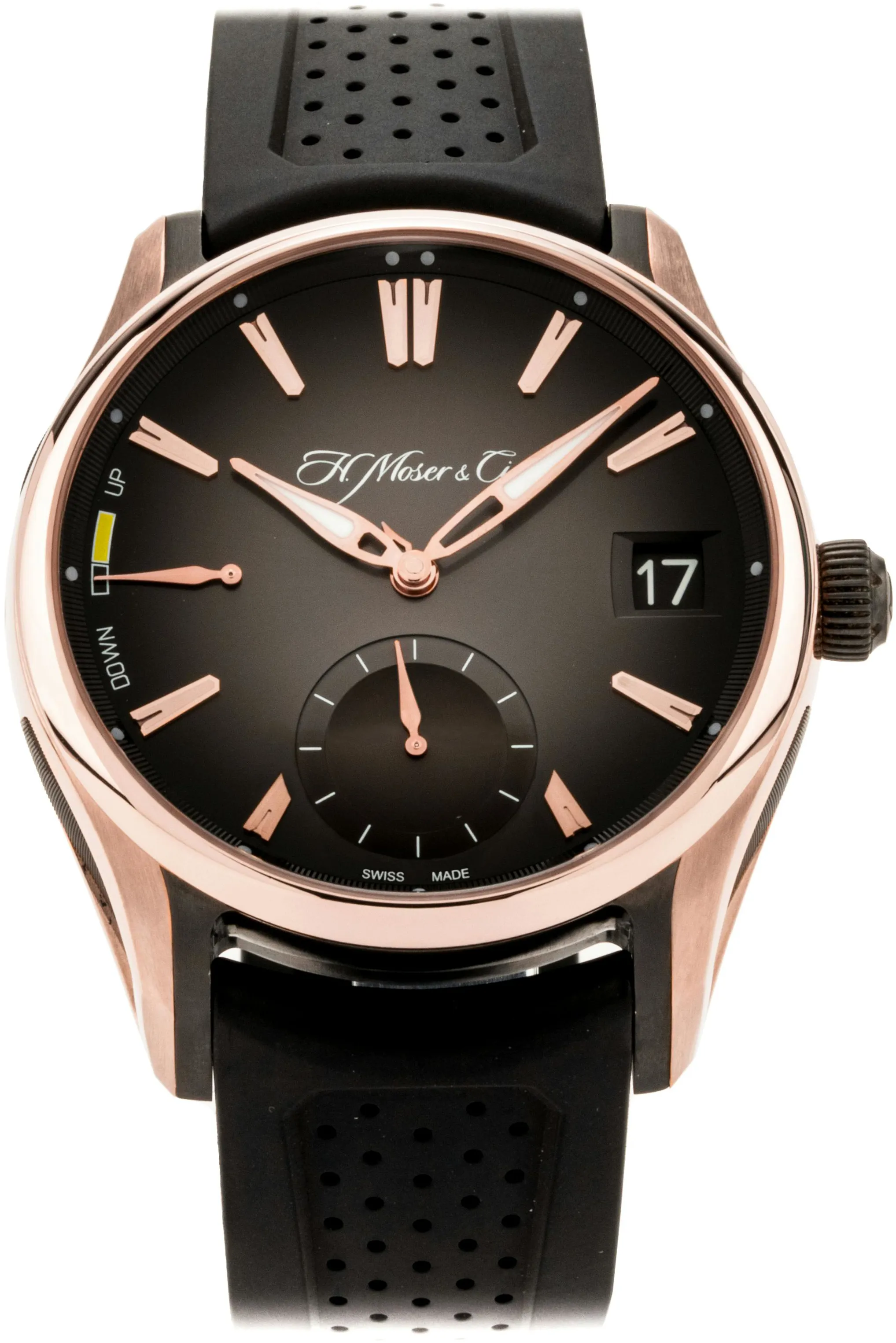 H. Moser & Cie. Pioneer 3800-0900 42mm Rose gold Black