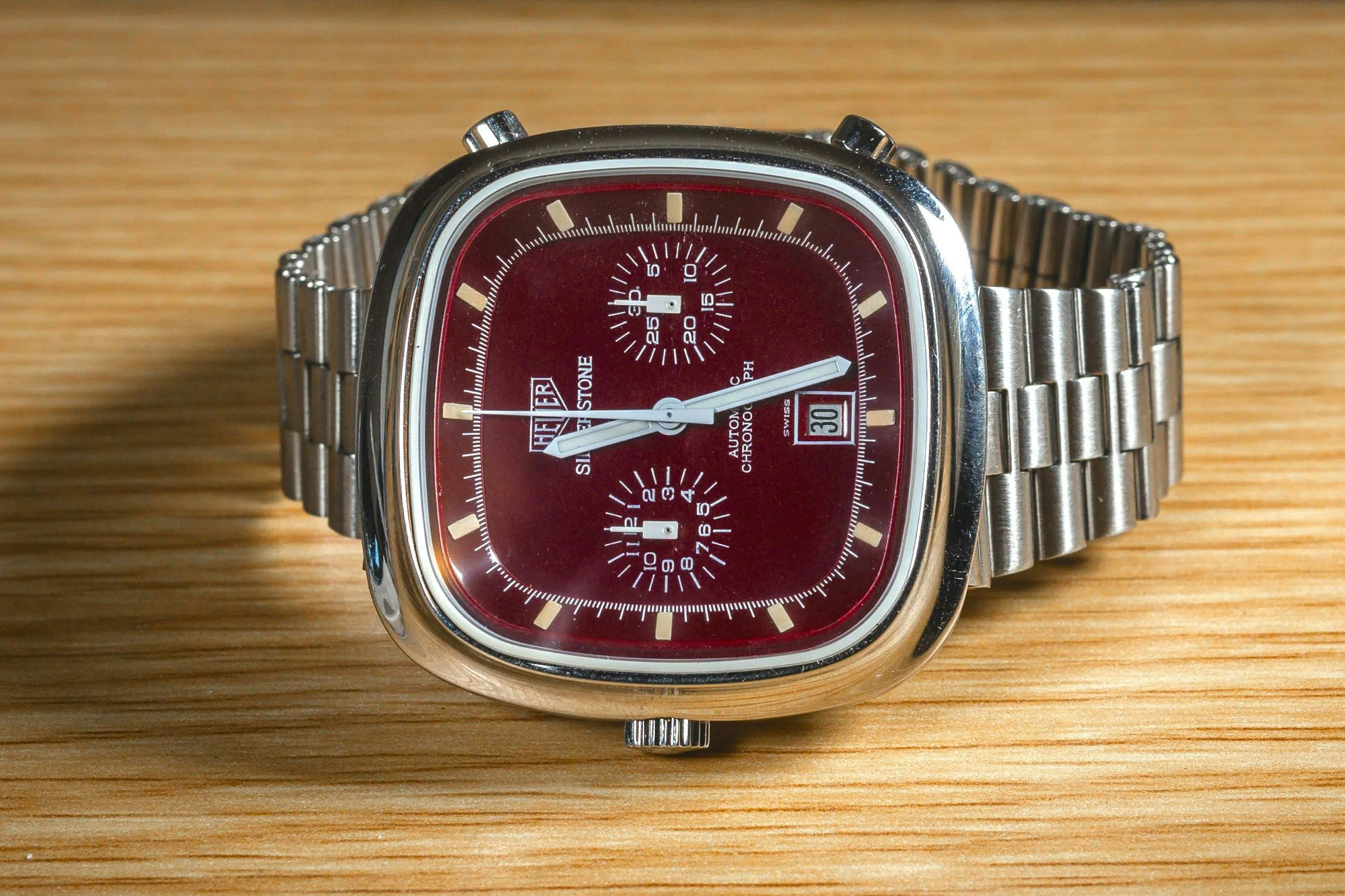 Heuer Silverstone 110313R 42mm Stainless steel Burgundy 1