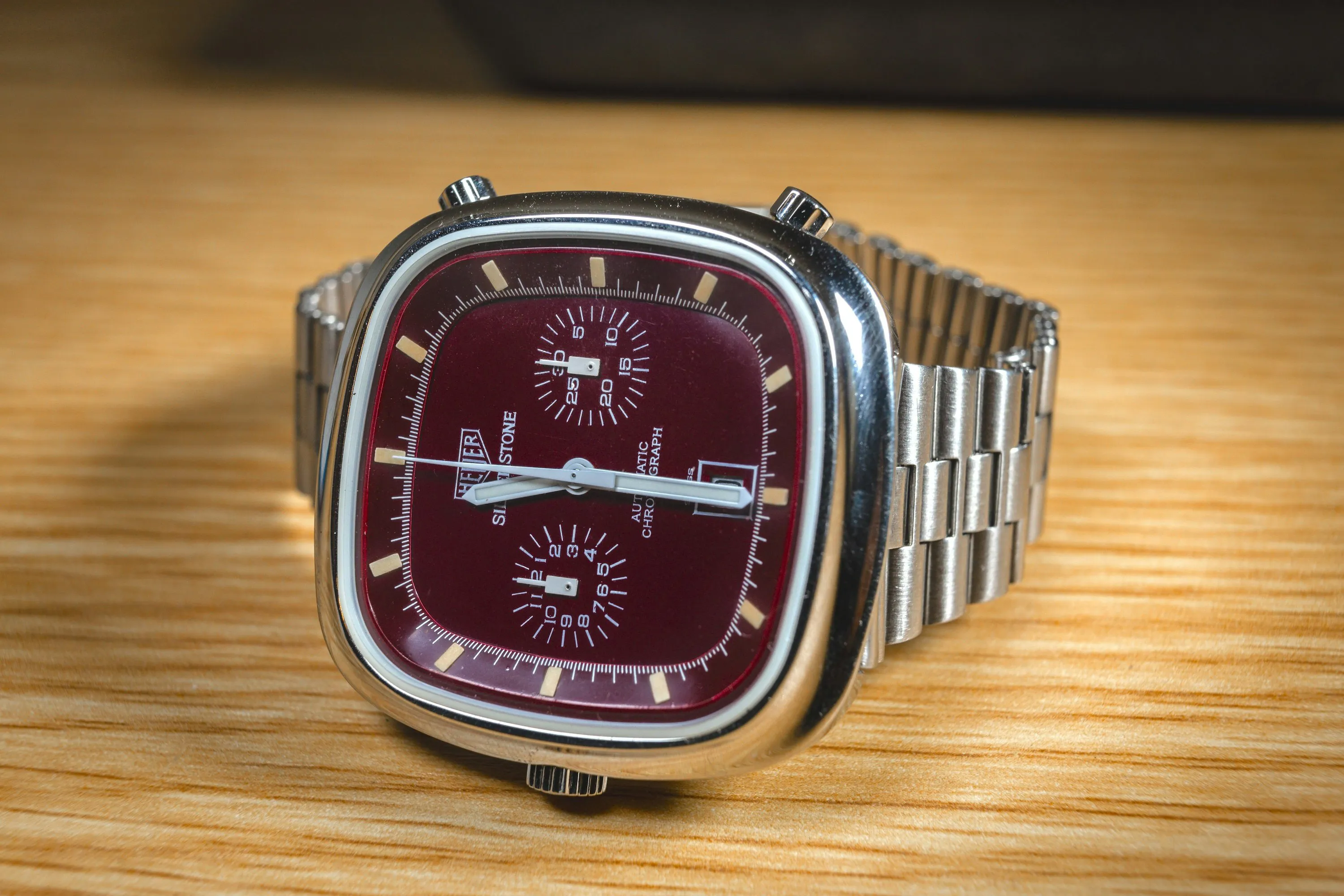 Heuer Silverstone 110313R 42mm Stainless steel Burgundy 3