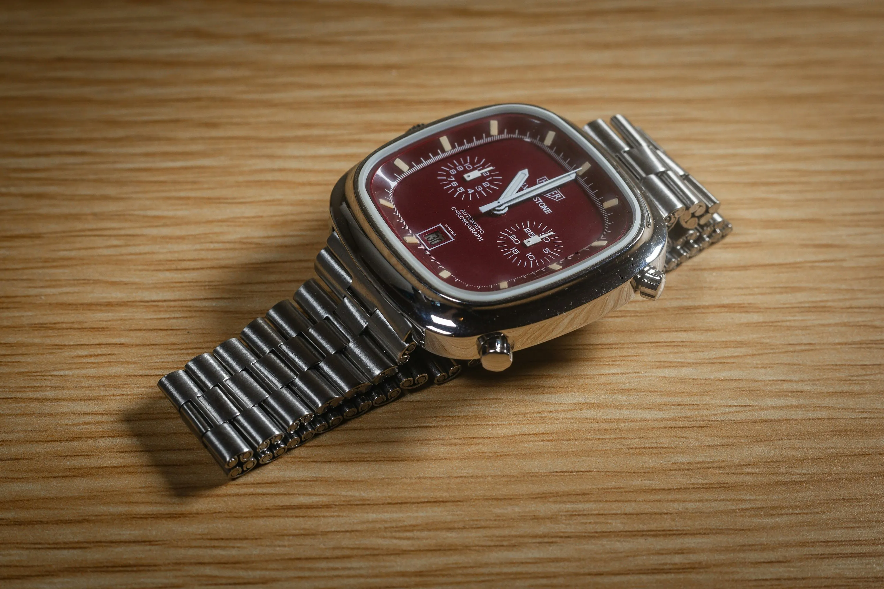 Heuer Silverstone 110313R 42mm Stainless steel Burgundy 5