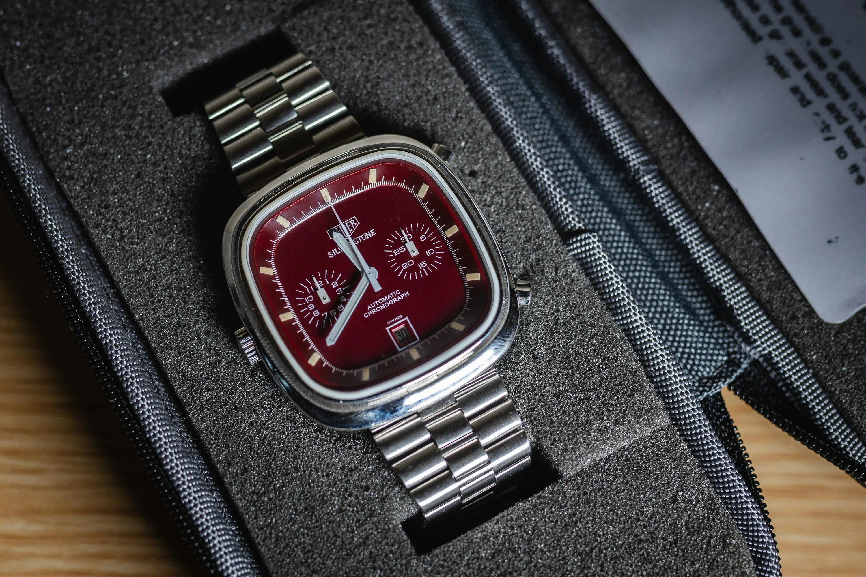 Heuer Silverstone 110313R 42mm Stainless steel Burgundy