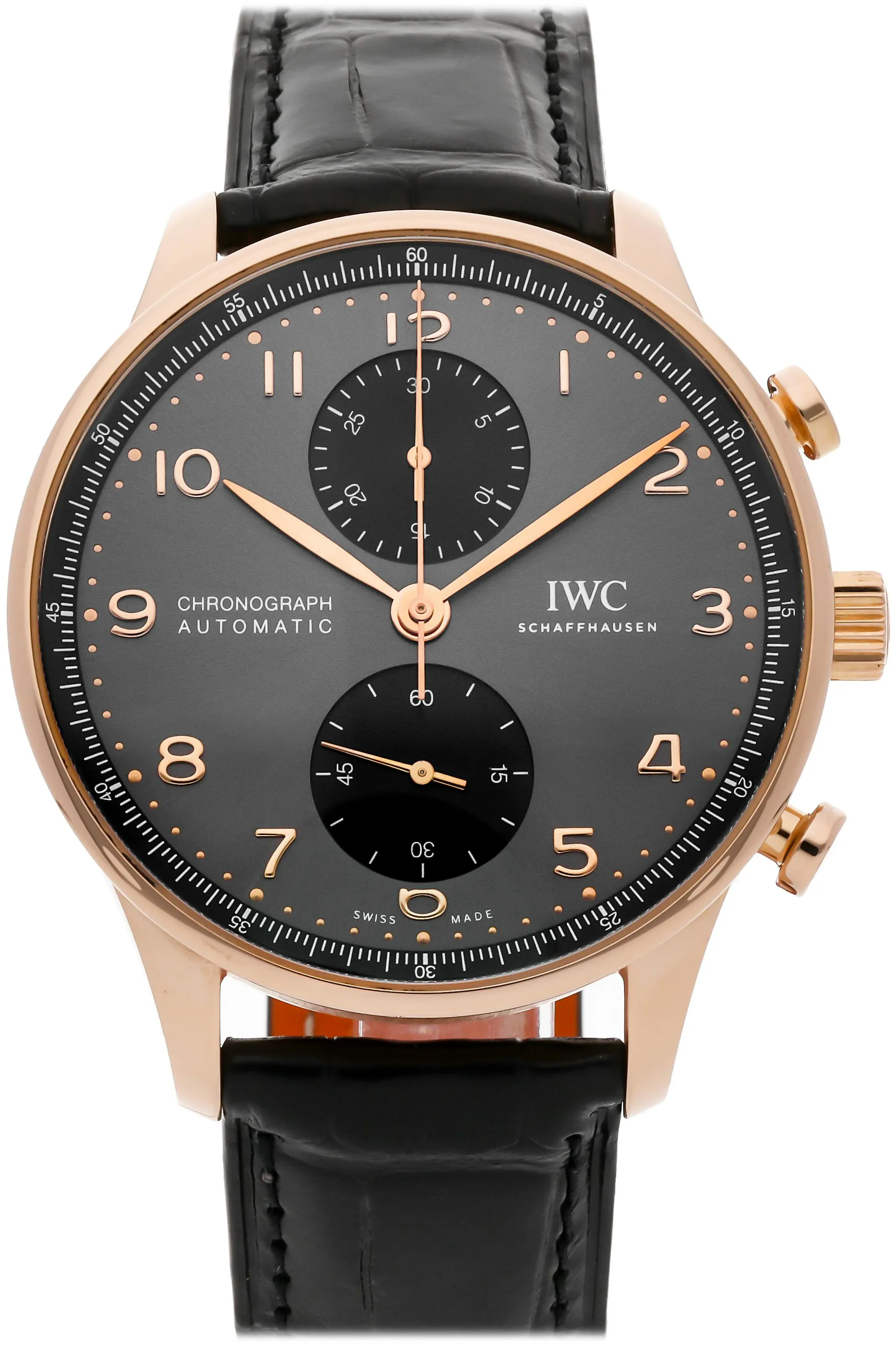 IWC Portuguese Chronograph IW371610 41mm Yellow gold Gray