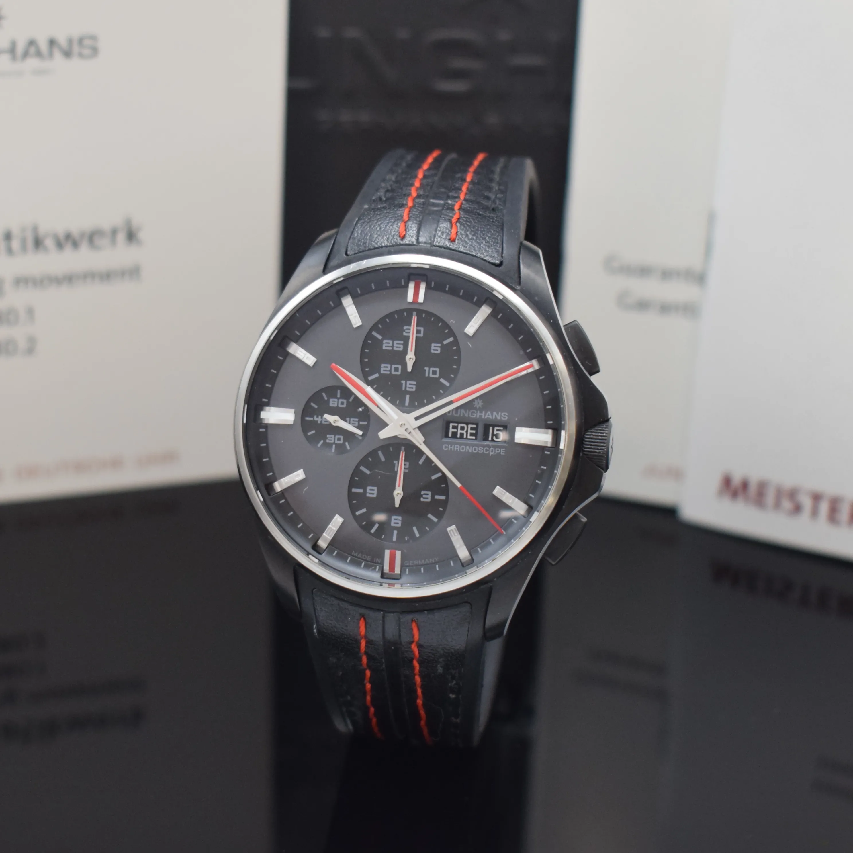 Junghans Chronoscope 027/4025.00 45mm Stainless steel and PVD Dark grey