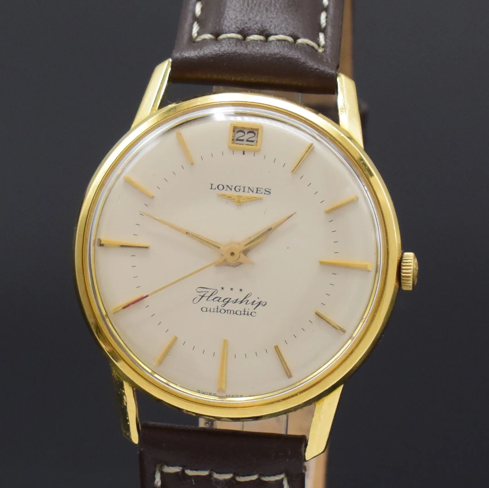 Longines Flagship 2408 35.5mm Yellow gold Silver 1