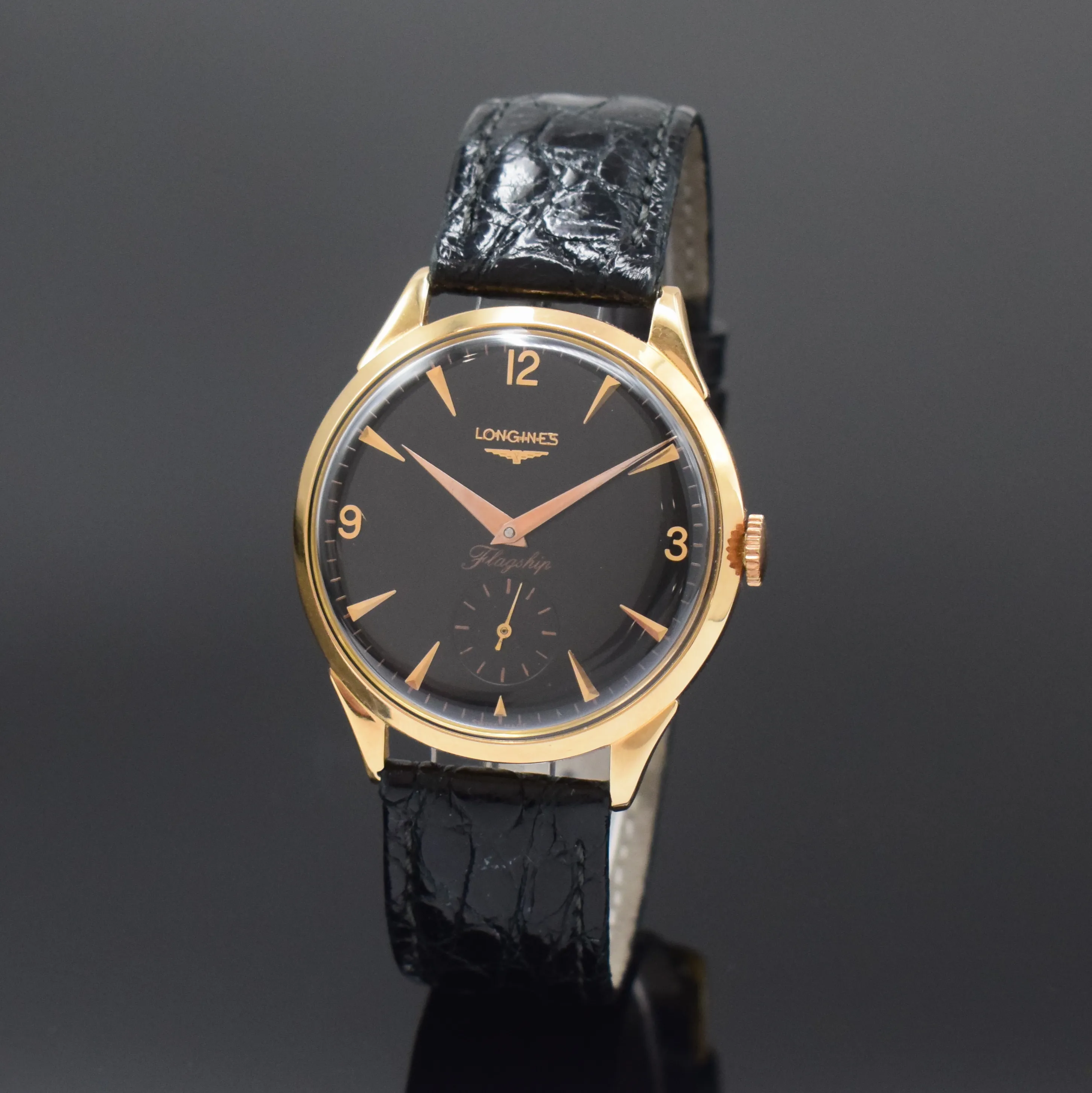 Longines 6846 36mm Rose gold Black