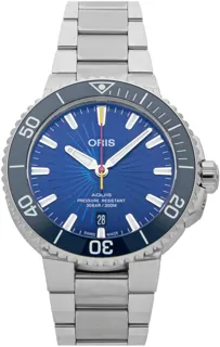 Oris Aquis 01 733 7766 4185-Set Stainless steel Blue