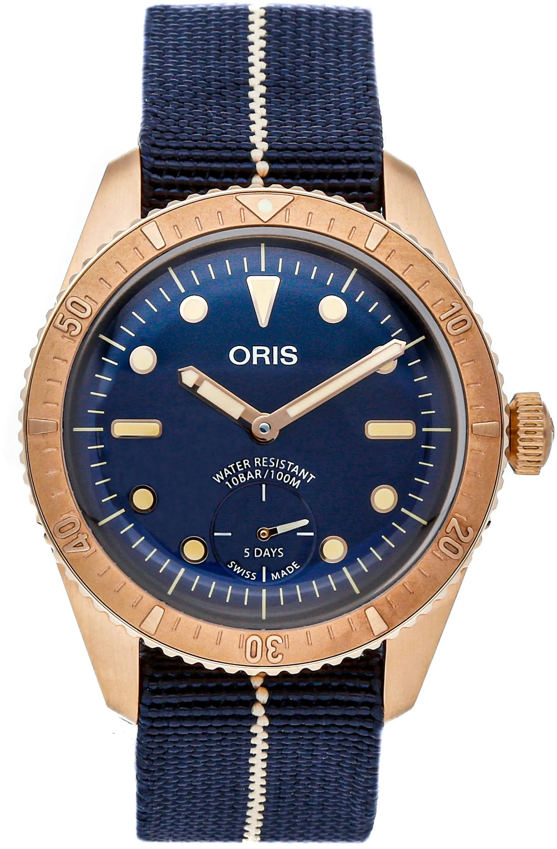 Oris Carl Brashear 01 401 7764 3185-Set 40mm Bronze Blue