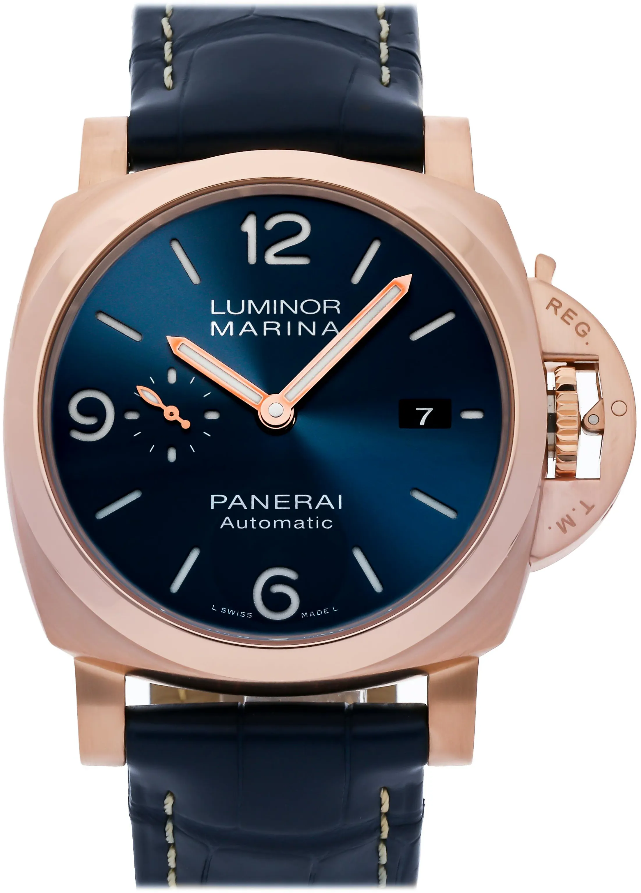 Panerai Luminor Marina PAM 01112 44mm Rose gold Blue