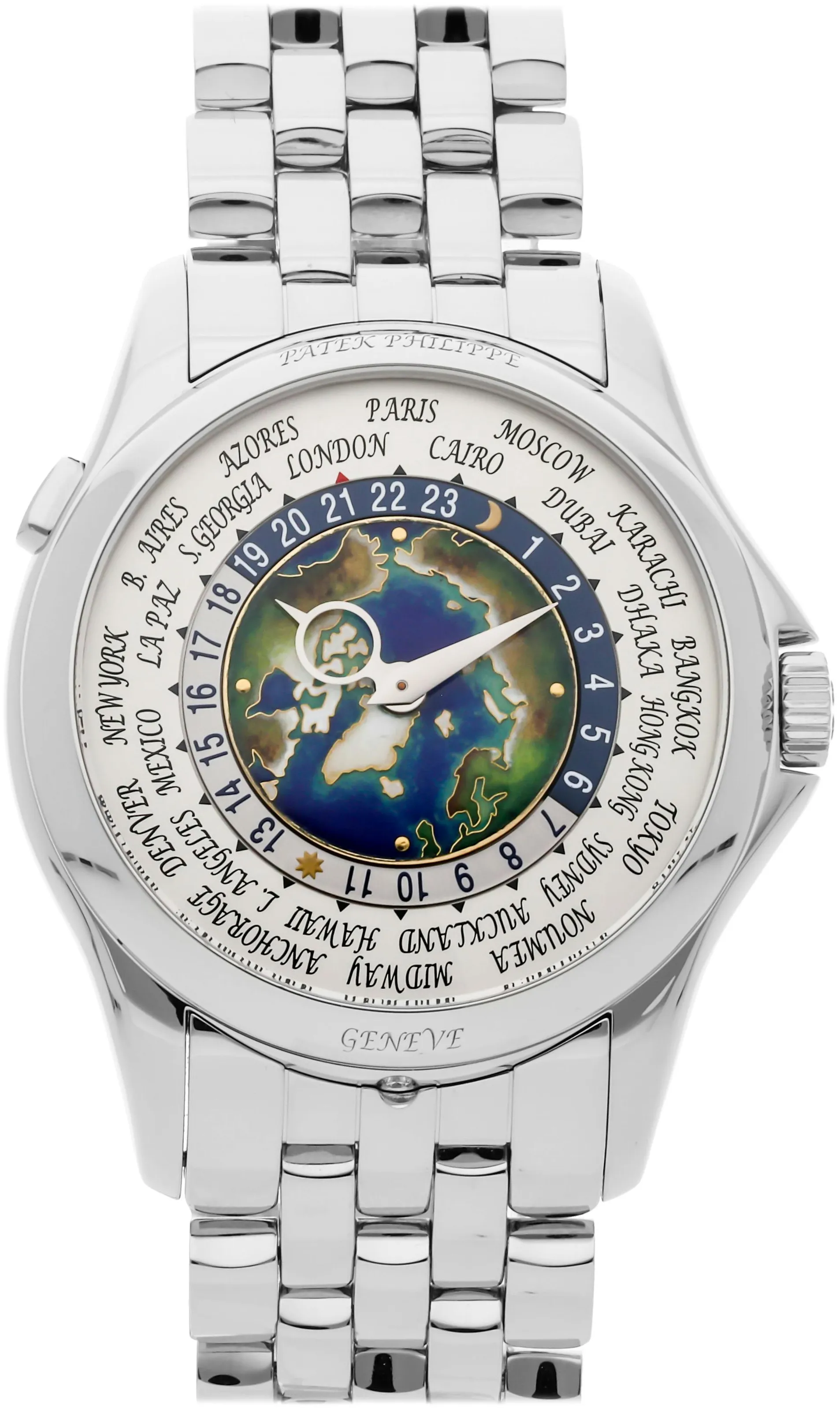 Patek Philippe World Time 5131/1P-001 39.5mm Platinum Silver