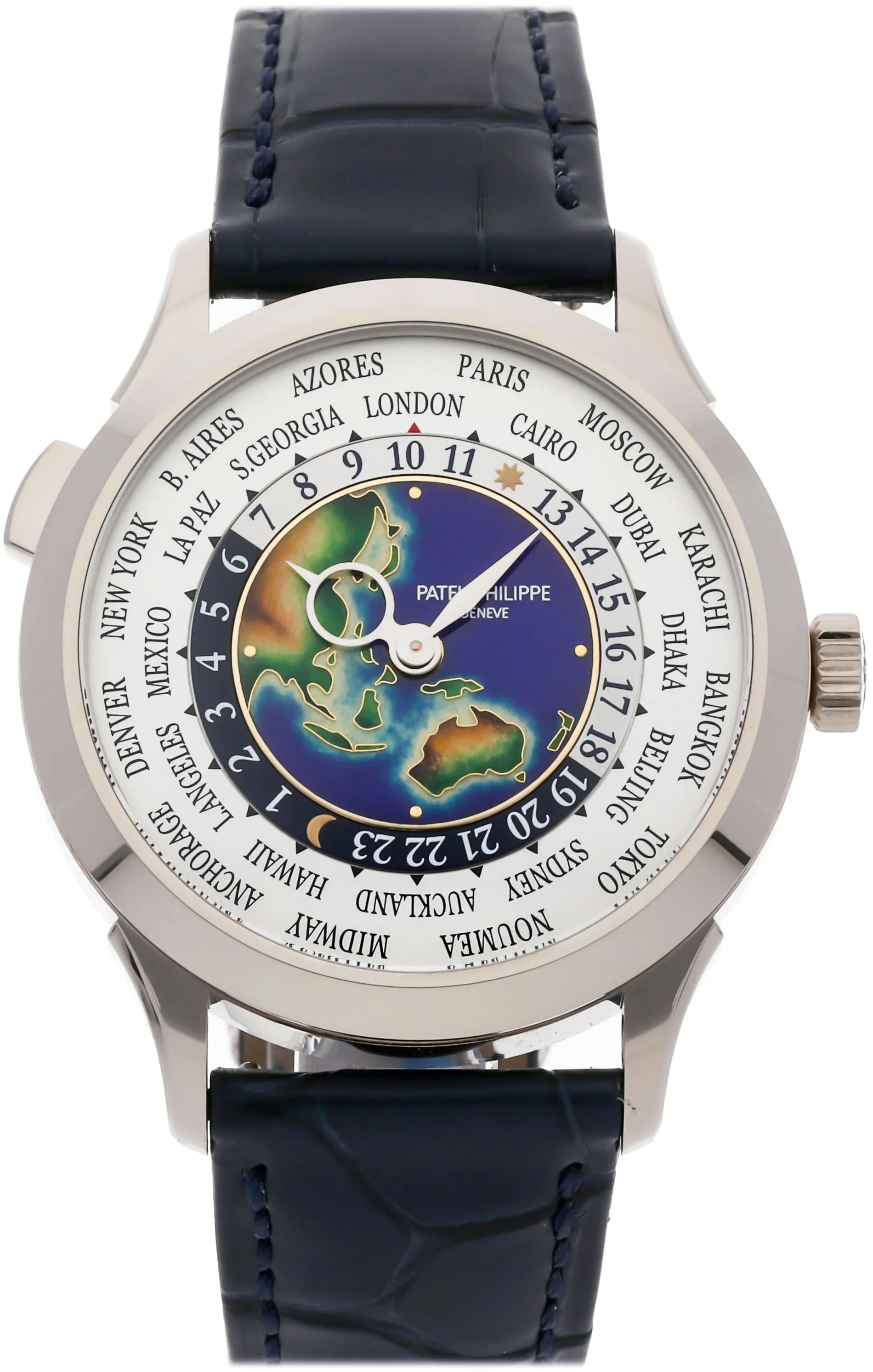 Patek Philippe World Time 5231G-001 38mm White gold Silver and Multi-colored