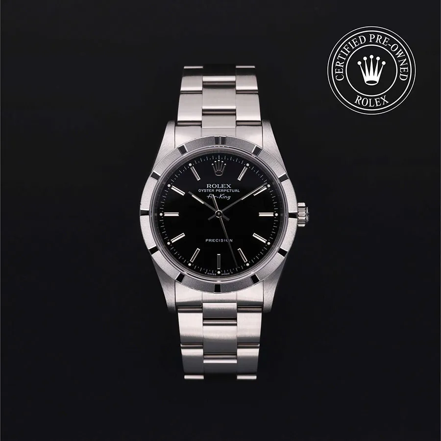 Rolex Air King 14010 34mm Oystersteel Black