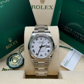 Rolex Datejust 36 126234-0026 White gold and Stainless steel White