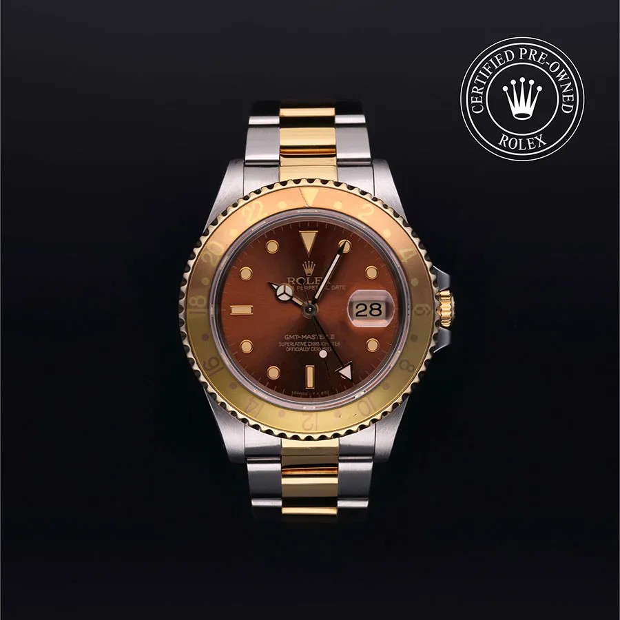 Rolex GMT-Master II 16713 40mm Yellow gold and Oystersteel Brown