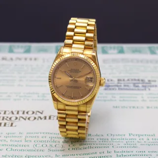 Rolex Datejust 31 68278 Yellow gold Champagne