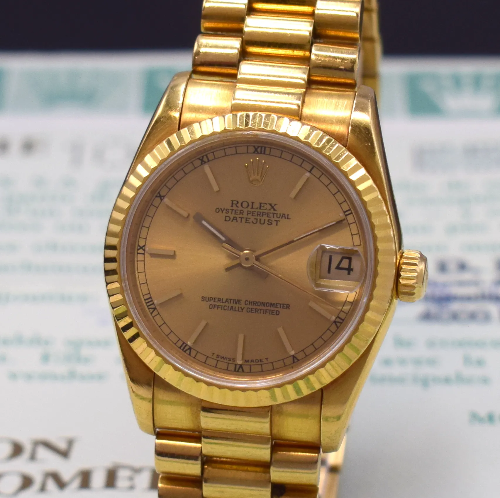 Rolex Datejust 31 68278 31mm Yellow gold Champagne 1