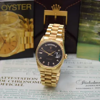 Rolex Day-Date 36 18248 Yellow gold Black