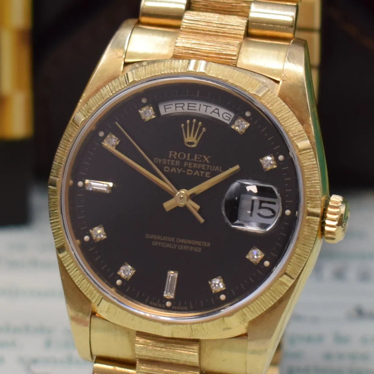 Rolex Day-Date 36 18248 36mm Yellow gold Black 1