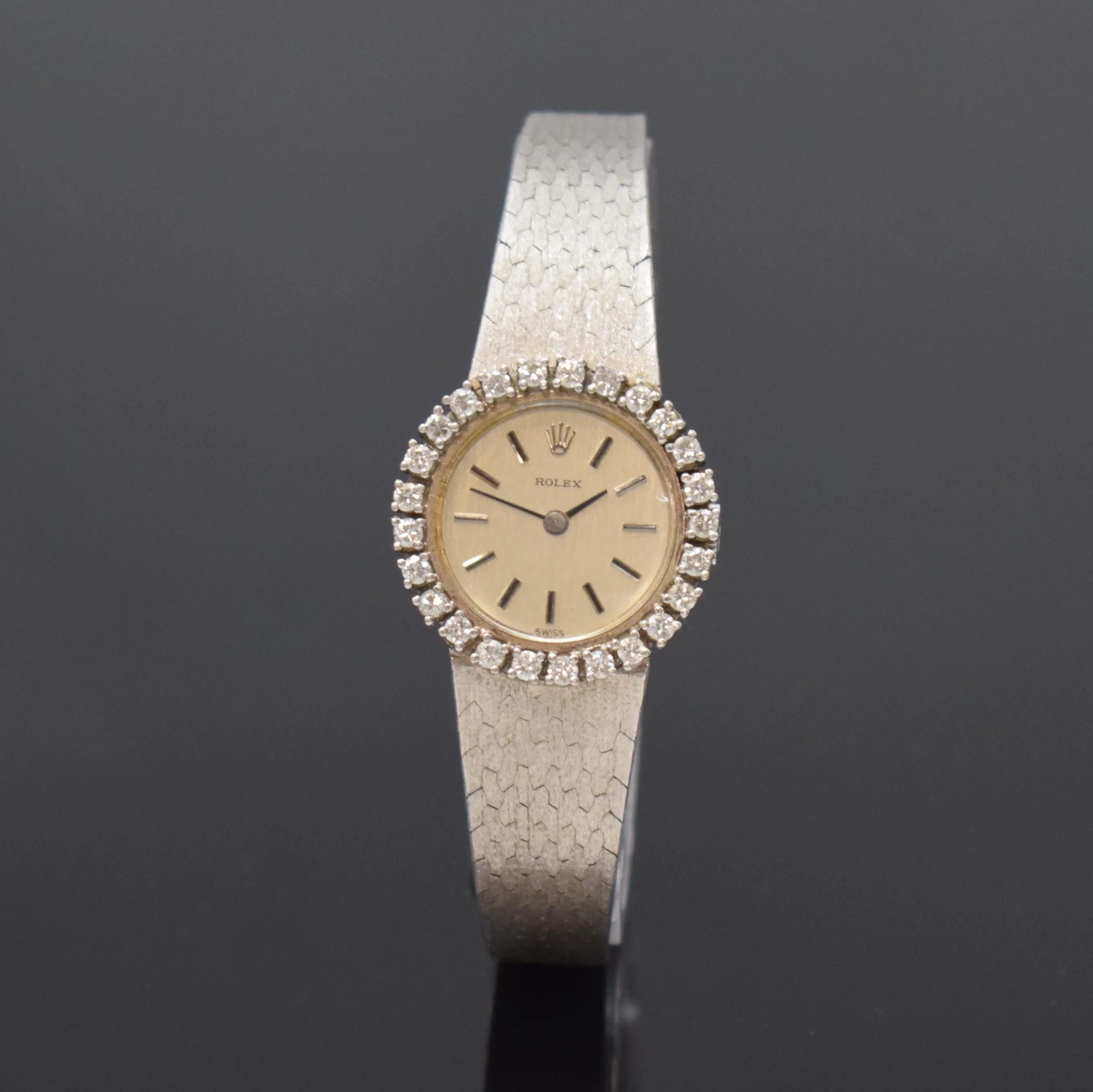 Rolex 23mm White gold and Diamond Silver