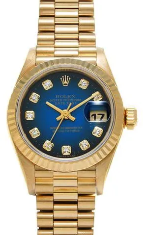Rolex Datejust 69178G 26mm Yellow gold Blue