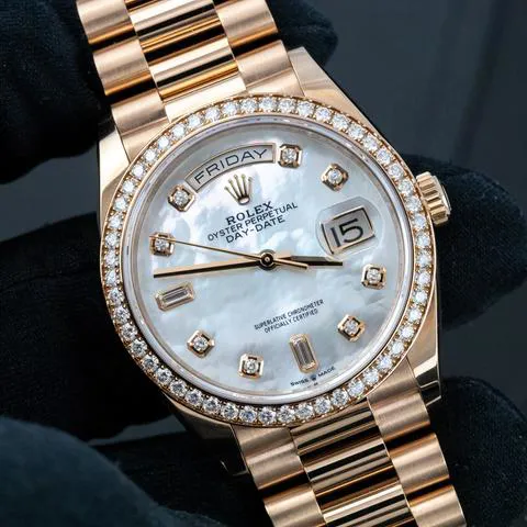 Rolex Day-Date 36 128345RBR 36mm Rose gold Mother-of-pearl