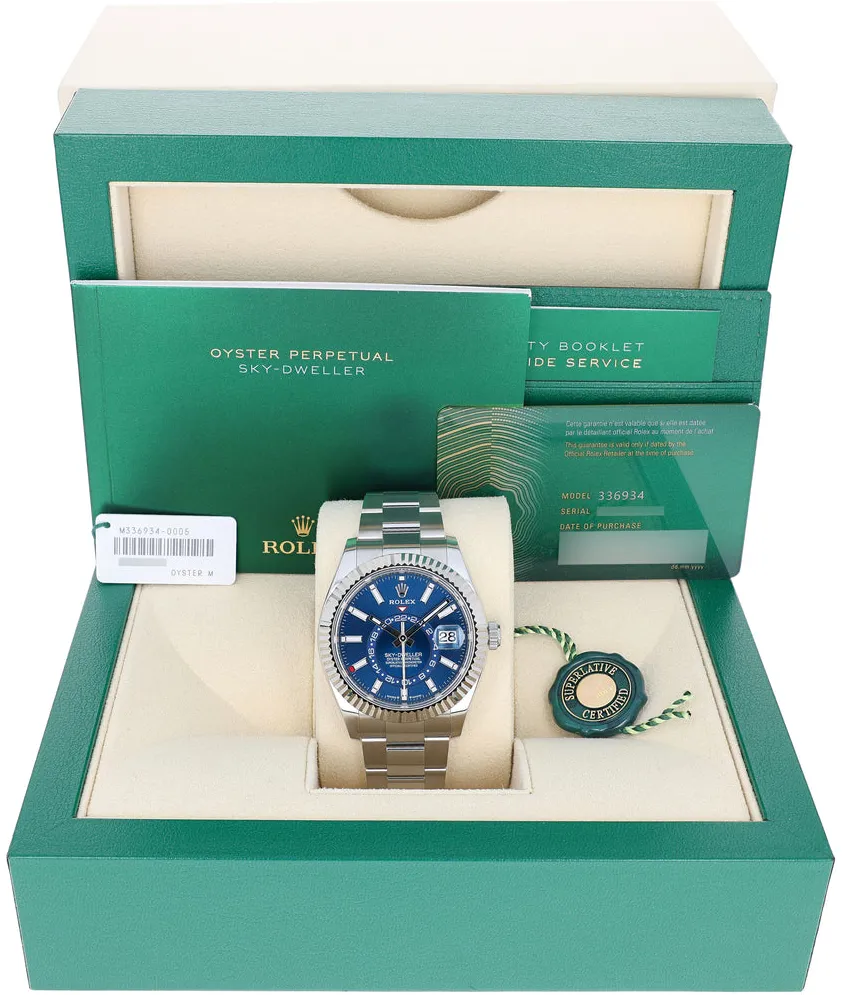 Rolex Sky-Dweller 336934-0005 42mm White gold and Oystersteel Blue 1