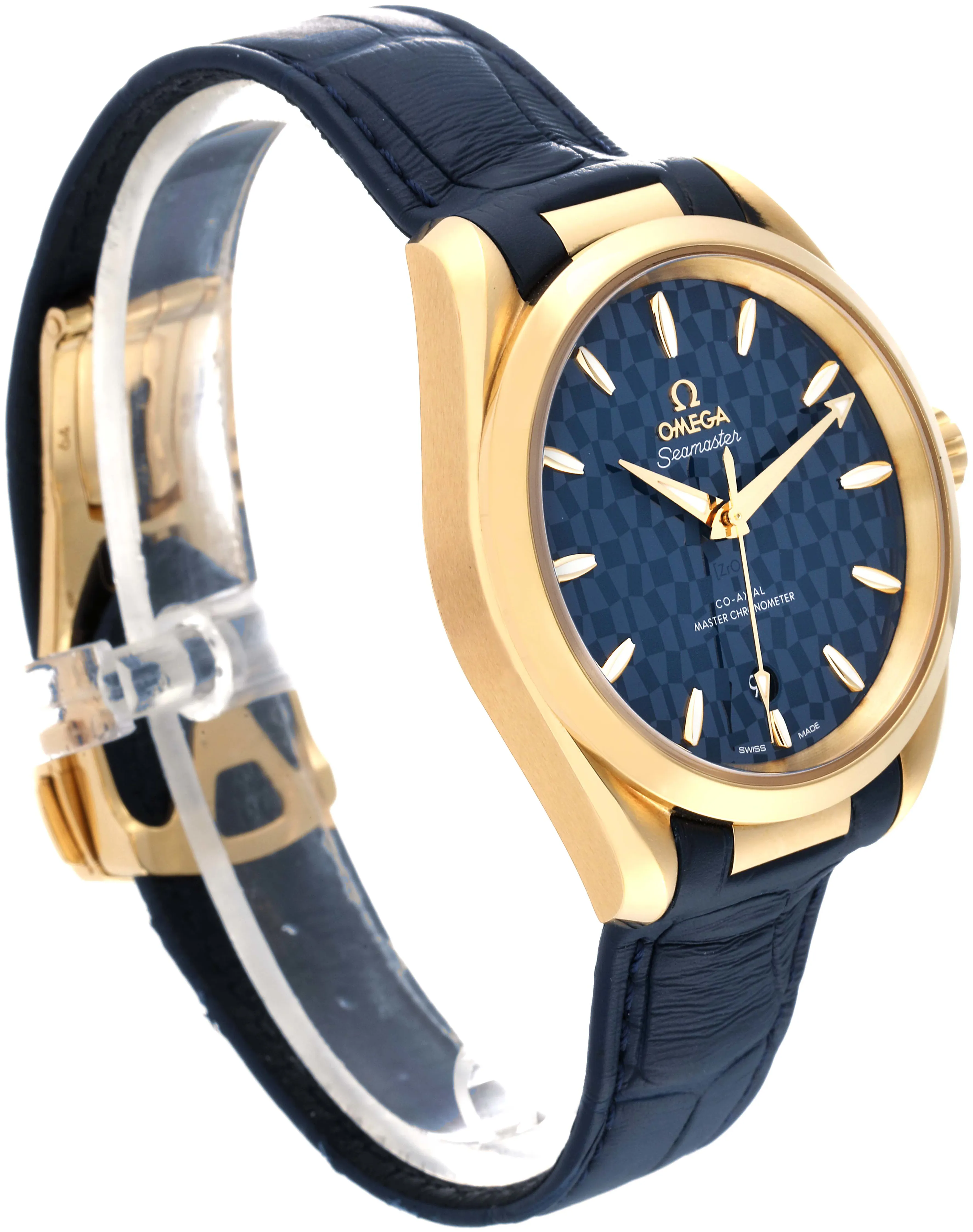 Omega Aqua Terra 522.53.38.20.03.001 38mm Yellow gold Blue 3