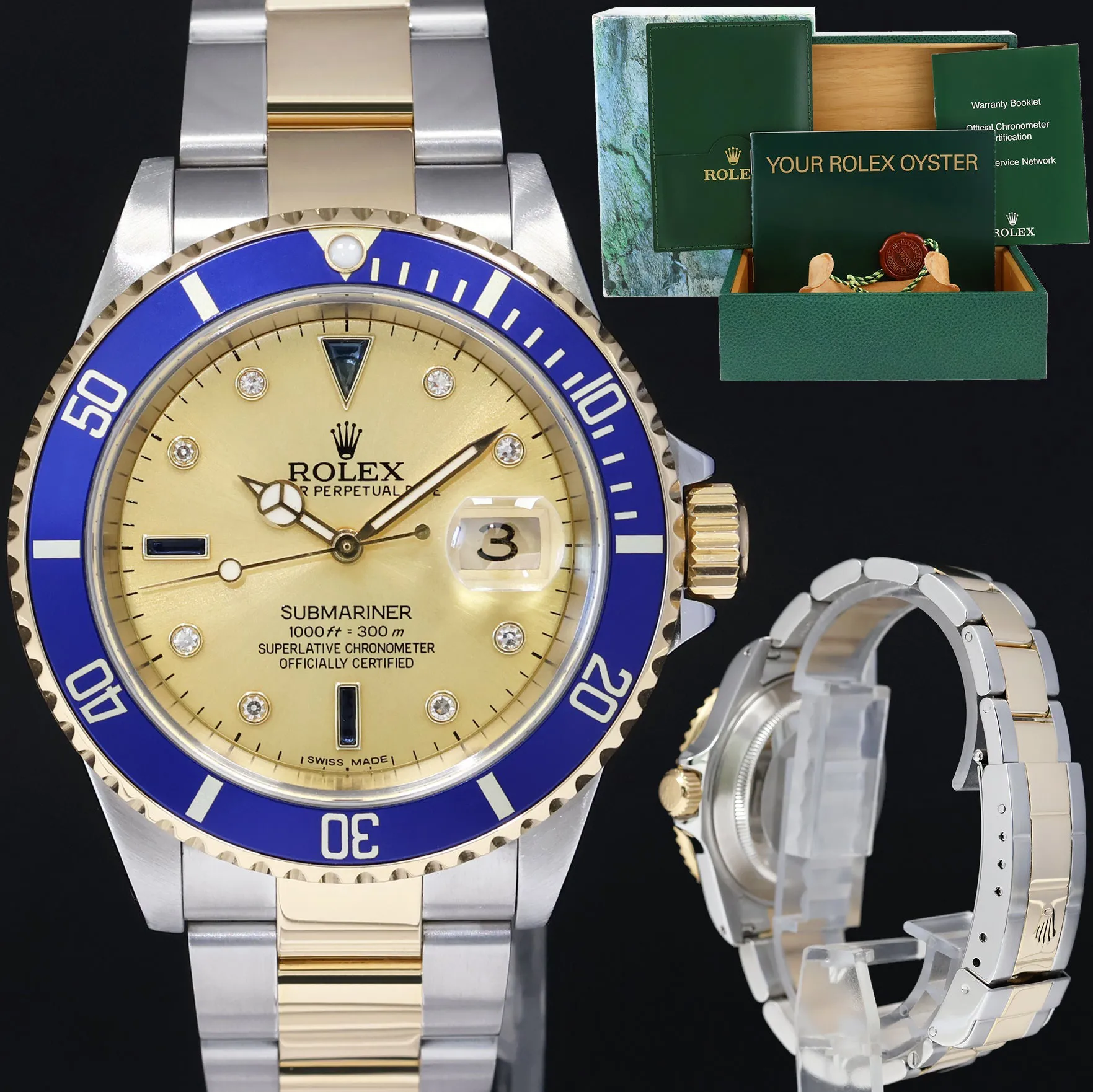 Rolex Submariner 16613 T 40mm Yellow gold and stainless steel Champagne