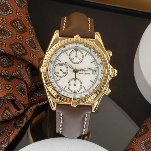 Breitling Chronomat 81950 39mm Yellow gold White 2