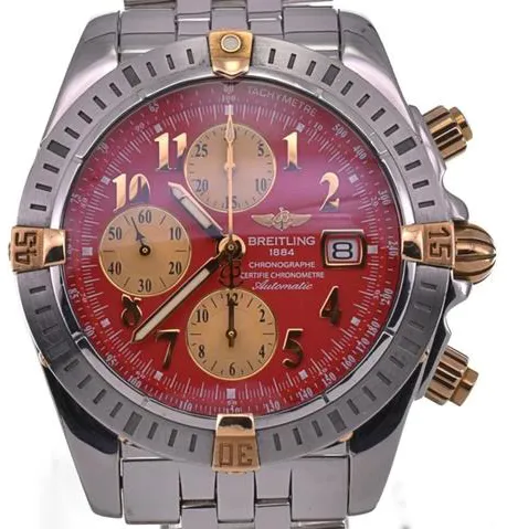 Breitling Chronomat B13356 43mm Yellow gold and stainless steel Red