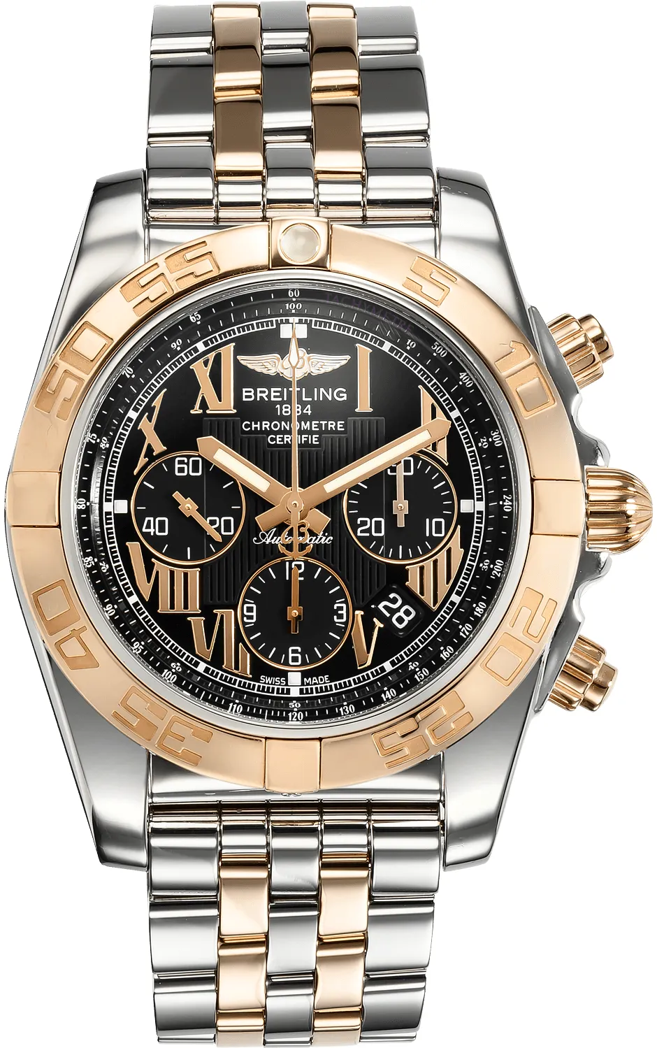 Breitling Chronomat CB 0110 44mm Rose gold and Stainless steel Black