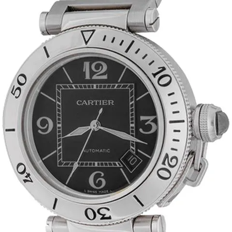 Cartier Pasha Seatimer W31077M7 40mm Stainless steel Black