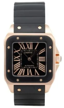 Cartier Santos 100 2792 38mm Rose gold Brown