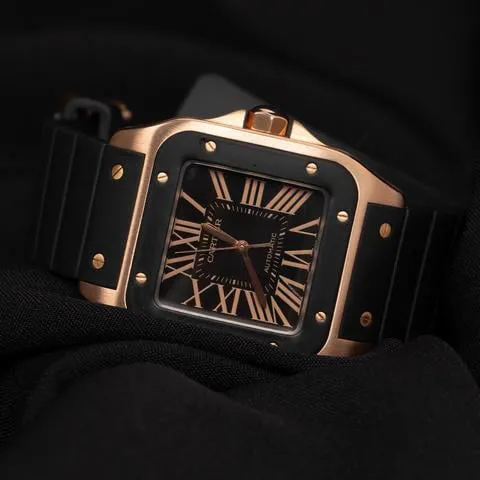 Cartier Santos 100 2792 38mm Rose gold Brown 3