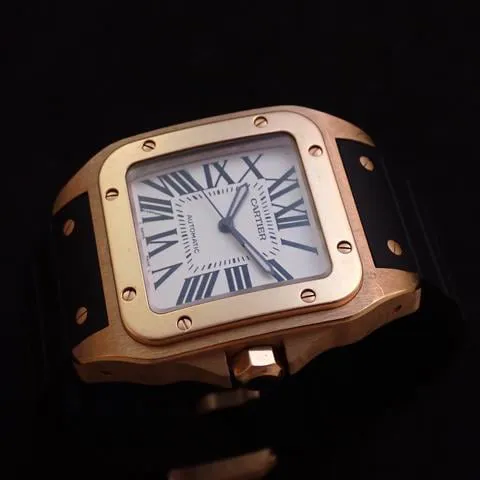 Cartier Santos 100 2792 38mm Rose gold White