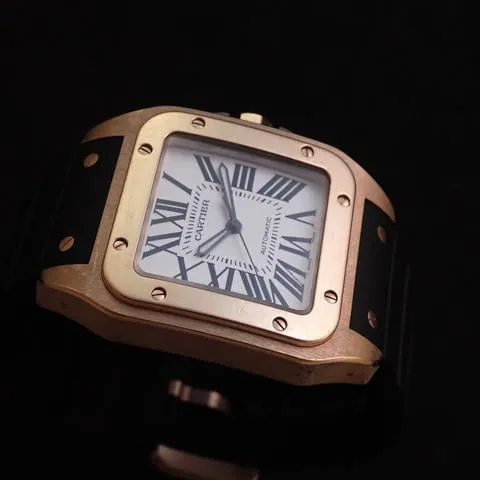 Cartier Santos 100 2792 38mm Rose gold White 1