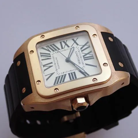 Cartier Santos 100 2792 38mm Rose gold White 2