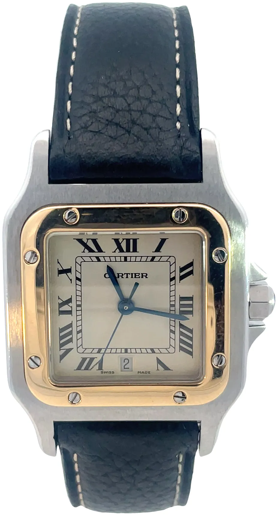 Cartier Santos 1566 29mm Yellow gold and stainless steel White