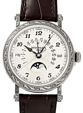 Patek Philippe Perpetual Calendar 5160/500G-001 38mm White gold Silver