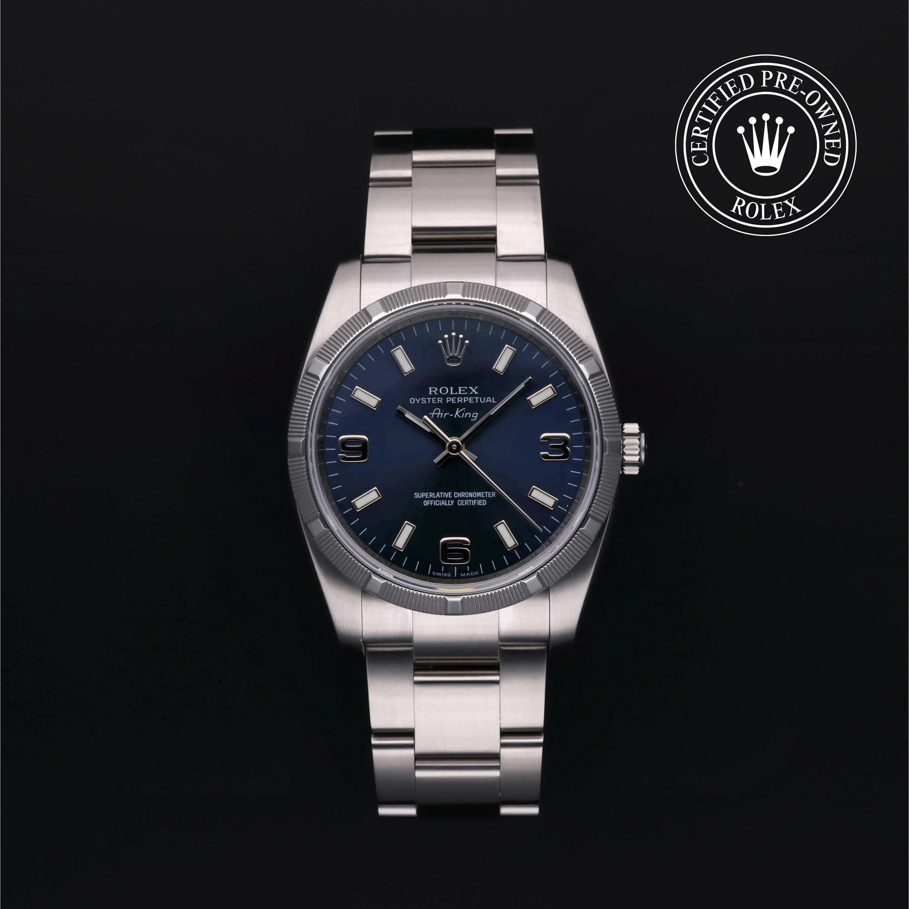 Rolex Air King 114210 34mm Stainless steel Blue