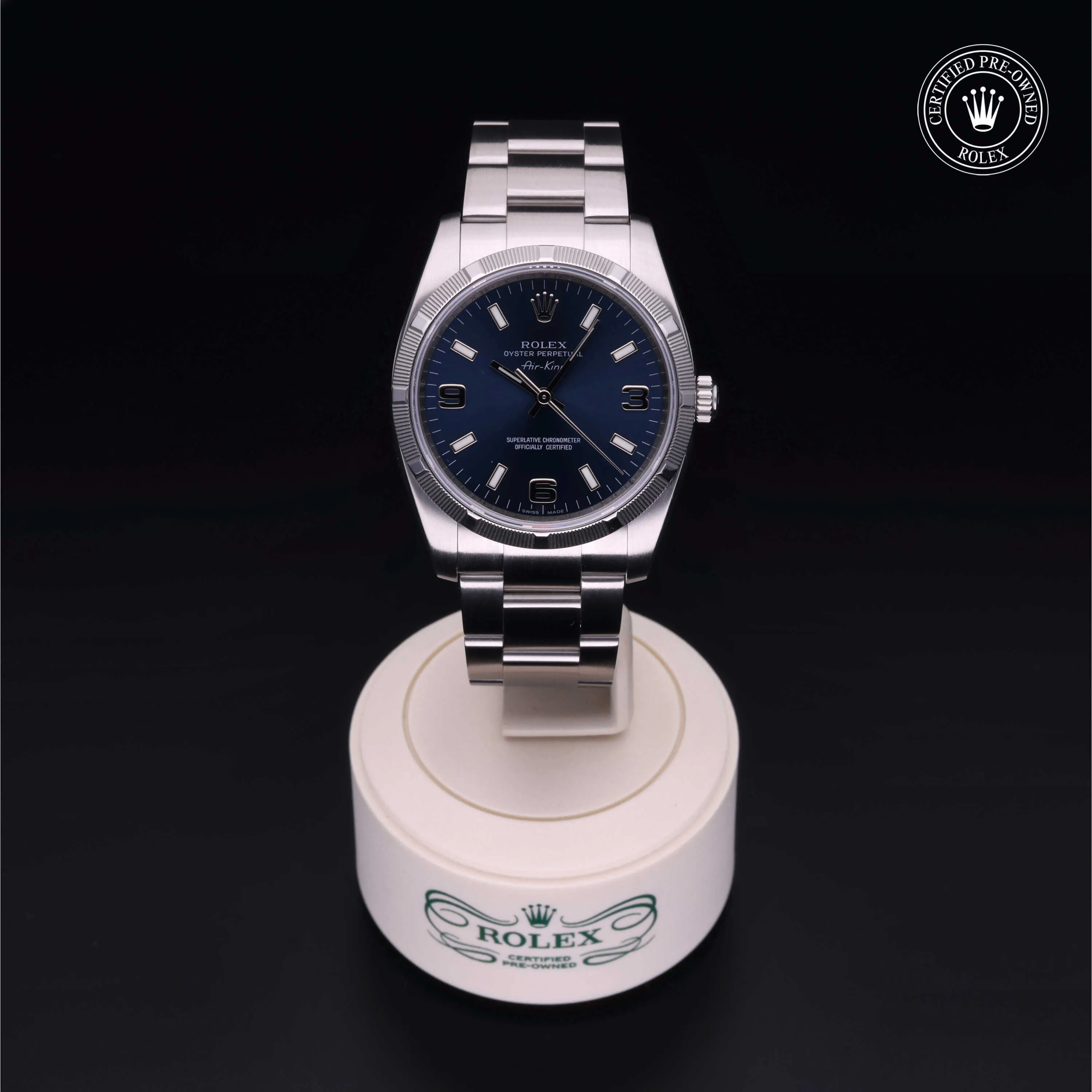 Rolex Air King 114210 34mm Stainless steel Blue 2