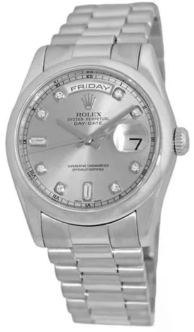 Rolex Day-Date 36 118206 36mm Platinum Gray