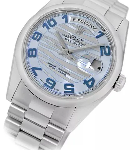 Rolex Day-Date 36 118206 36mm Platinum Blue 1