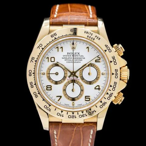 Rolex Daytona 16518 40mm Yellow gold White