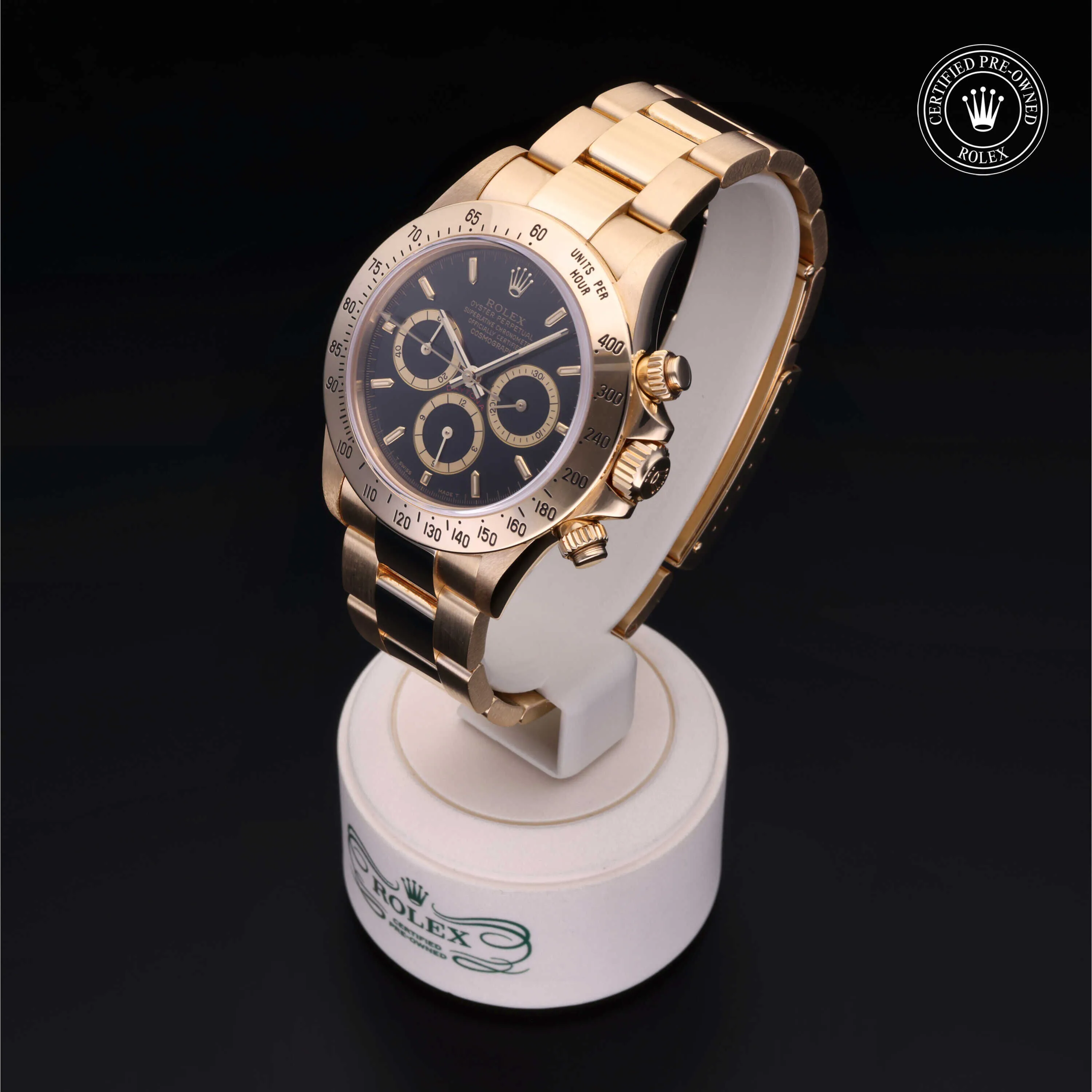 Rolex Daytona 16528 40mm Yellow gold Black 2