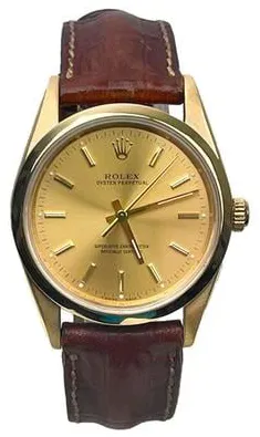 Rolex Oyster Perpetual 34 14208 34mm Yellow gold Champagne