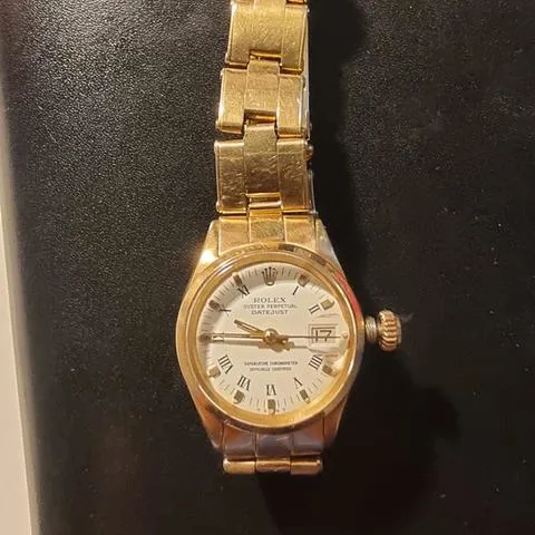Rolex Oyster Perpetual Lady Date 6516 26mm Yellow gold White 15